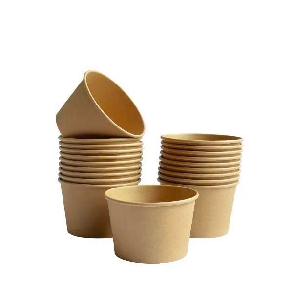 Combo Tô Bát Giấy Tròn Kraft 500ml 750ml 1000ml Đựng Thực Phẩm An Toàn Dùng Một Lần Cho Bún Phở Cơm Mỳ Salad Bánh Ngọt