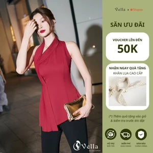 Áo peplum nữ lệch vai xếp ly sang trọng, Áo dự tiệc, công sở cao cấp Vella Fashion VA24009 VQ23089