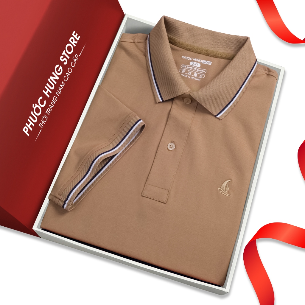 [TẶNG KÈM HỘP] Áo Thun Polo Nam Phước Hưng Store - Cotton 4 Chiều Cao Cấp, Thoáng mát, Bền Màu