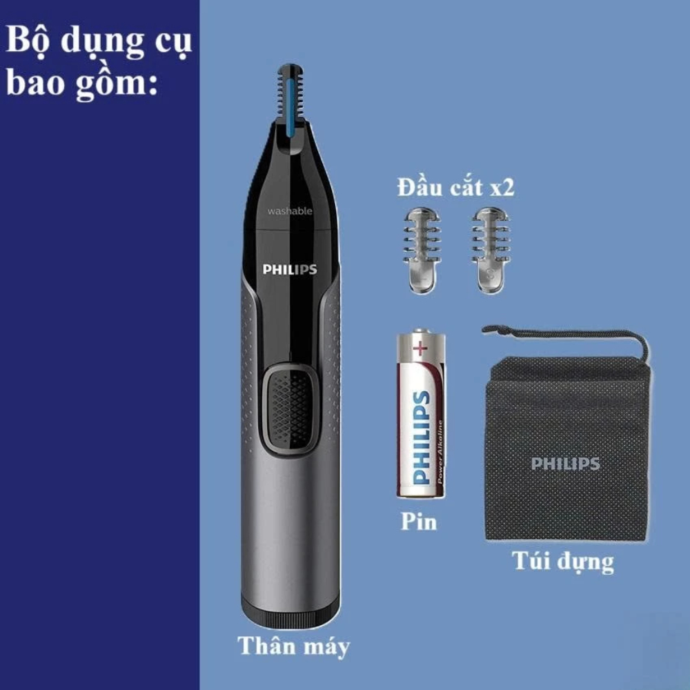 Máy Tỉa Lông Mũi Chân Mày Philips NT3650/16 Với Thiết Kế Hiện Đại, Chống Nước, An Toàn Khi Sử Dụng