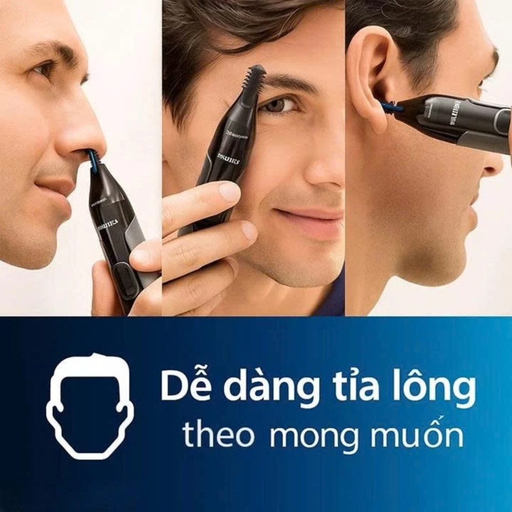 Máy Tỉa Lông Mũi Chân Mày Philips NT3650/16 Với Thiết Kế Hiện Đại, Chống Nước, An Toàn Khi Sử Dụng