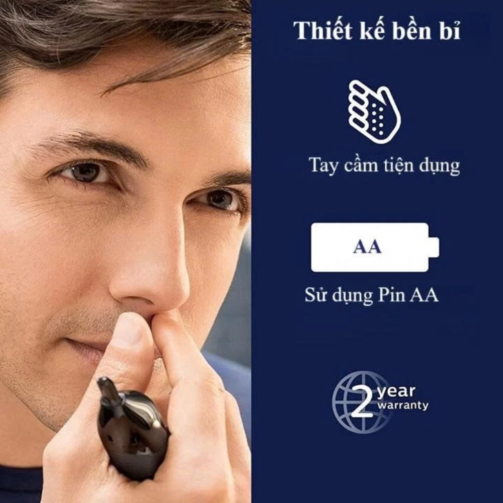 Máy Tỉa Lông Mũi Chân Mày Philips NT3650/16 Với Thiết Kế Hiện Đại, Chống Nước, An Toàn Khi Sử Dụng