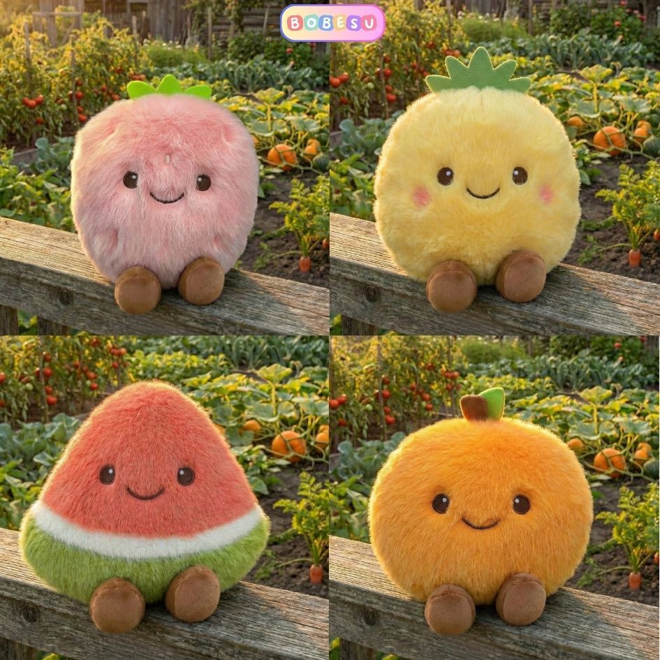 Gấu Bông Trái Cây Lông Tơ Siêu Mềm Mịn, Thú Nhồi Bông Hình Dứa, Dưa Hấu, Dâu Tây Cute Làm Quà Tặng Cho Bé,Decor