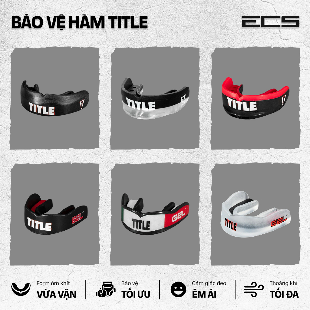 Bảo Vệ Hàm Boxing Title GEL Chính Hãng, Bảo Vệ Răng Title Boxing, Ôm Hàm, Dễ Thở