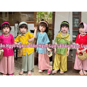 💐Kèm Khăn💐 Bộ Bà Ba Bé Gái Nhiều Màu Vải Gấm, Áo Quần Và Khăn (Ảnh Shop Chụp)