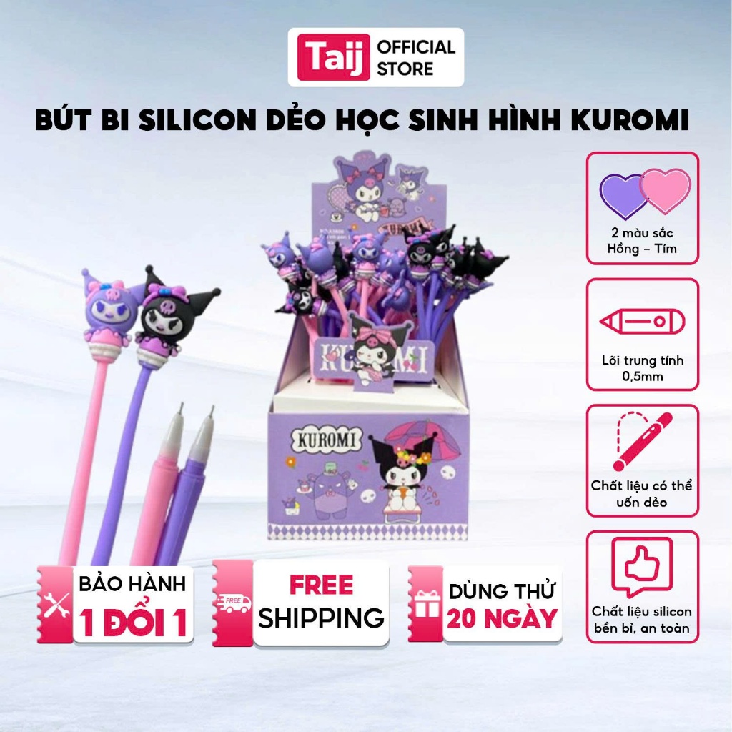 Bút Bi Dẻo Hình Kuromi, Giáng Sinh, Nhiều Hình Đáng Yêu, Bút Học Sinh