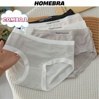 Combo 5 Quần lót nữ cotton gân tăm thoáng mát - Set 5 Quần chip nữ cạp vừa tôn dáng chữ cá tính LY08