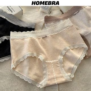 Quần Lót Nữ Cotton Cao Cấp Bo Ren Sexy Quần Lót Cotton Mềm Mại Cạp Vừa Tôn Dáng Gợi Cảm HOMEBRA 5509