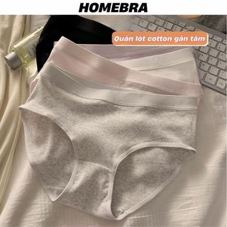Quần lót nữ cotton gân tăm dày dặn lưng chun- Quần chip nữ trơn basic co giãn không gây hằn bí L2416