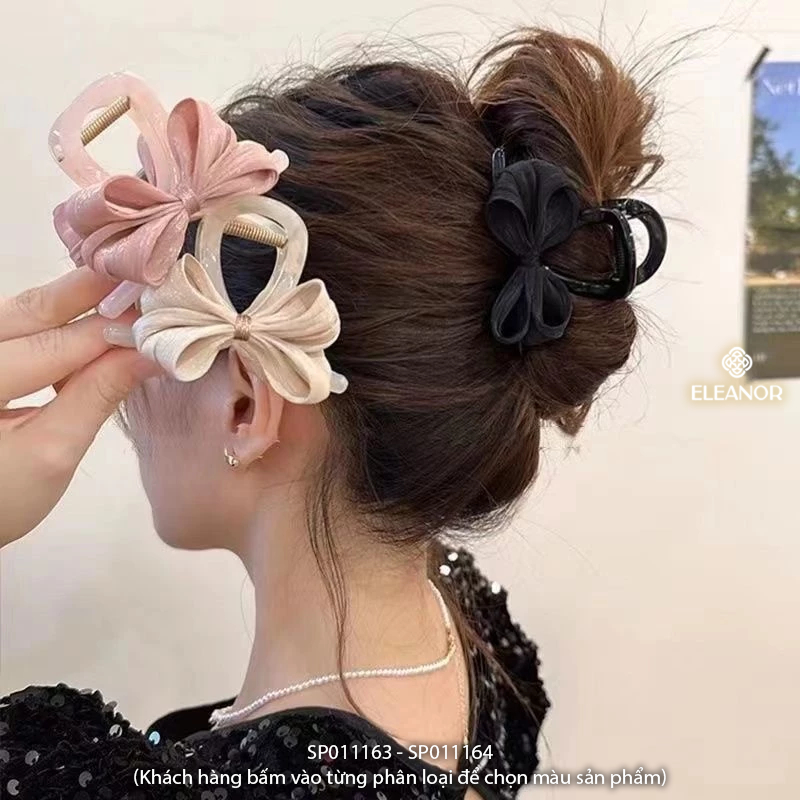 Kẹp tóc nữ càng cua Eleanor Accessories hình nơ xếp ly kẹp tóc nơ tiểu thư phụ kiện tóc 11163