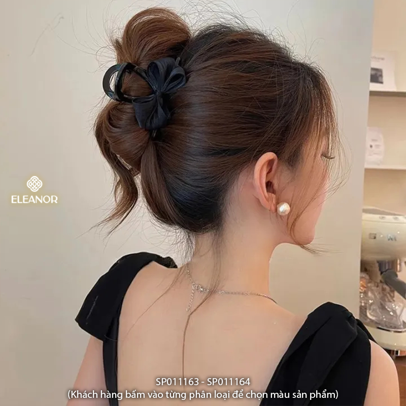 Kẹp tóc nữ càng cua Eleanor Accessories hình nơ xếp ly kẹp tóc nơ tiểu thư phụ kiện tóc 11163