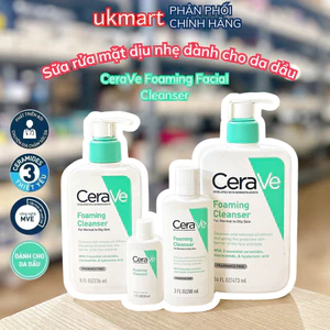 Sữa rửa mặt dành cho da dầu CeraVe Foaming Facial Cleanser