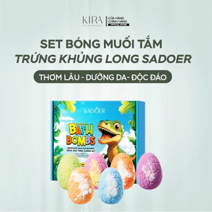 Set bóng muối tắm trứng khủng long SADOER – muối tắm làm sạch nhẹ nhàng, an toàn và lành tính với da.
