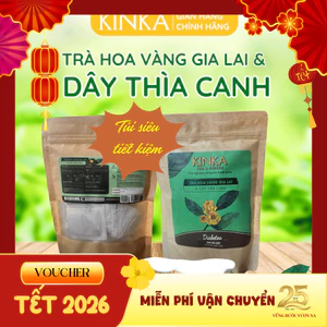 KINKA Trà Hoa Vàng Gia Lai & Dây Thìa Canh Túi tiết kiệm - 60 gói x 2g - Hỗ trợ bệnh tiểu đường