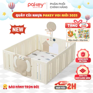 Quây Nhựa Pakey Voi Cao Cấp Dày Dặn Dùng Cho Mọi Loại Sàn, Quây Cũi Nhựa Cho Bé Cố Định Chắc Chắn - PV01-X