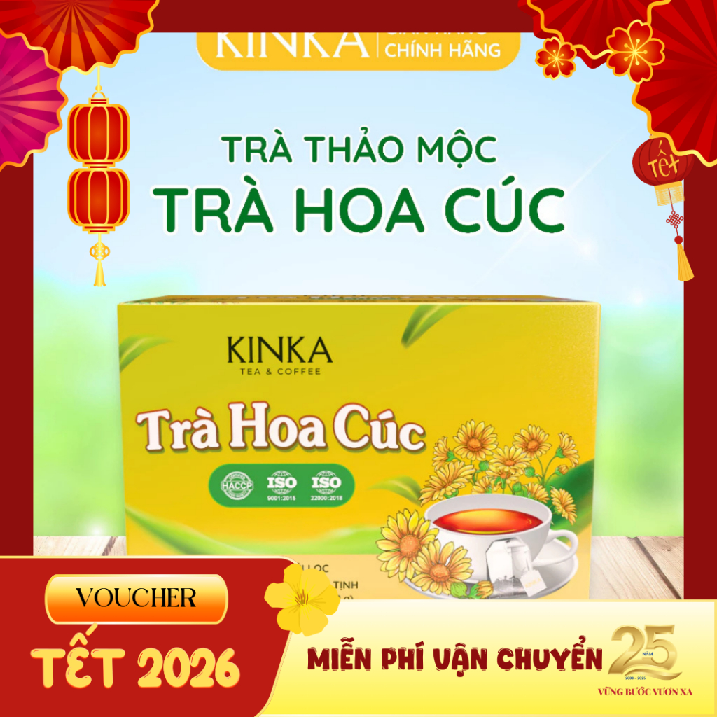 KINKA - Trà Hoa Cúc túi lọc - Hộp 50g (2g x 25 túi) - An thần, ngủ ngon