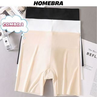 Combo 3 Quần nữ mặc váy cạp cao không viền - Set 3 Quần lót bảo hộ nữ đúc su mát mịn chống lộ V8941
