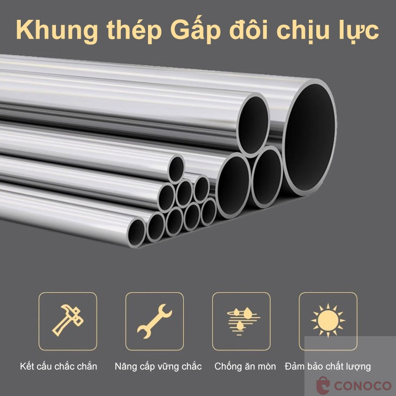CONOCO Giường sắt khung thép hộp vuông gia cường  xà ngang bản rộng, chống rung lắc tải tĩnh 300kg