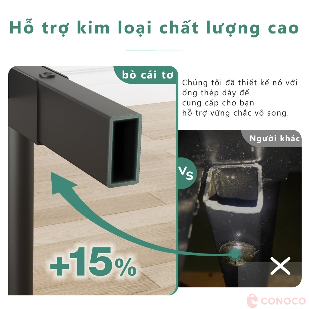 CONOCO Giường sắt khung giường thép  chịu lực tốt không gỉ không kêu hợp phòng cho thuê