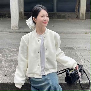 Áo Bomber Dạ Ép Croptop Form Chuẩn Hàn Quốc