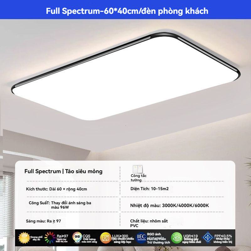 Phòng ngủ tiết kiệm năng lượng ánh sáng led siêu sáng trần vuông đơn giản hiện đại nghiên cứu nhà trong nhà siêu mỏng tr