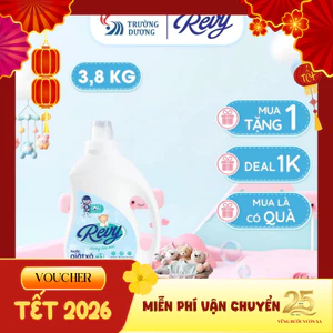 Nước Giặt Xả Revy - Dành Cho Em Bé Hương Ban Mai | Mềm mại, an toàn cho da bé - Chai 1.8L & 3.8L