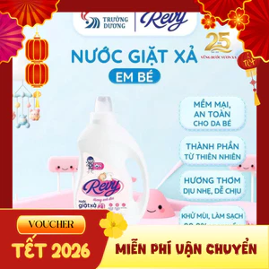 Nước Giặt Xả Revy Dành Cho Em Bé Hương Hoa Anh Đào | Mềm mại, an toàn cho da bé - Chai 1,8L & 3,8L