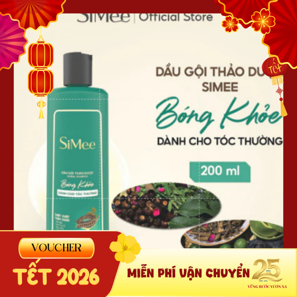 Dầu gội dưỡng tóc chắc khỏe Simee dung tích 200ml và 600ml - Dầu gội thảo dược giúp tóc mềm mại suôn mượt tự nhiên