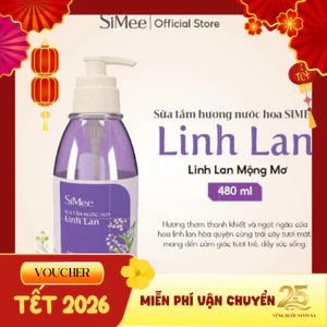 Sữa tắm SiMee hương nước hoa linh lan - Dung tích 480ml - Chai sữa tắm giúp dưỡng ẩm làm trắng da