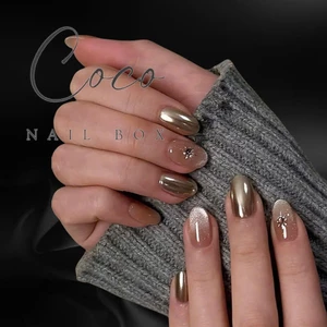 Nail Box thiết kế G115 màu thạch nâu mắt mèo đính bling nhà Gemychip