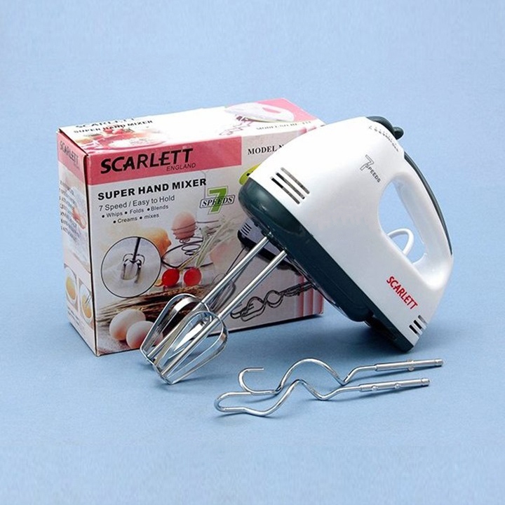 Máy đánh trứng cầm tay Scarlett công suất 180W thiết kế nhỏ gọn, tiện lợi, dễ sử dụng