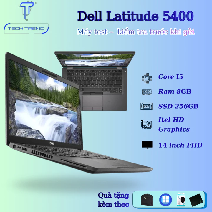 Laptop Dell Latitude 5400, Intel Core i5 - 8250U, Ram 8GB, SSD 256GB, Màn hình 14inch FHD/IPS, Dell 5400 giá rẻ máy zin
