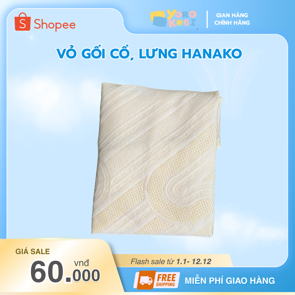 Vỏ gối combo gối cổ và gối lưng thay thế HANAKO chống thoái hóa đốt sống cổ và thoát vị đĩa đệm