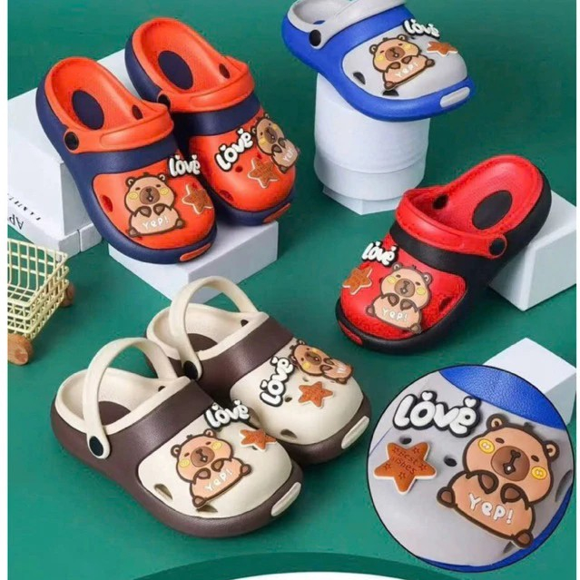 Dép sục thời trang hoạt hình Capybara cho bé gái bé trai mềm êm chân