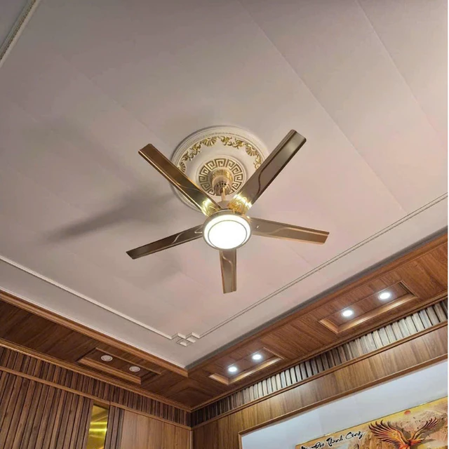 Quạt Trần Đèn 5 Cánh, Động Cơ DC, Tiết Kiệm Điện, Quạt Trần Trang Trí Phòng, Có Đảo Chiều