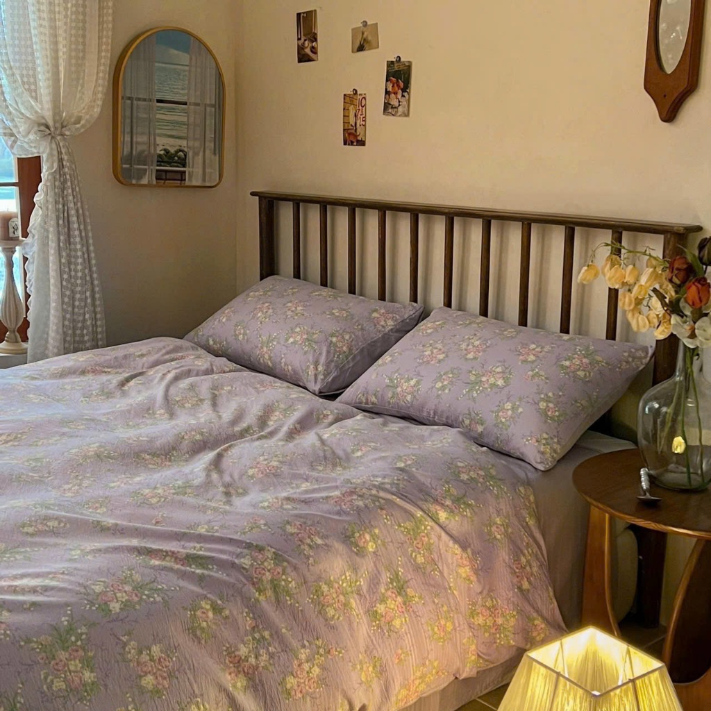 ( TỔNG HỢP 3) Bộ chăn ga gối 4 món đũi hoa Memminbedding Luxury siêu mát mẻ, thoáng mát, sáng bừng cả căn phòng ngủ