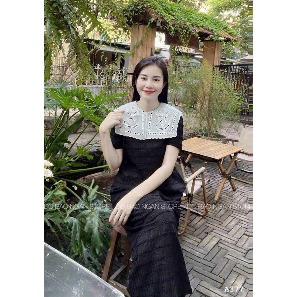 VÁY BẦU CỘC TAY REN DÁNG XUÔNG DÀI CỔ VUÔNG 2 lớp-3 màu