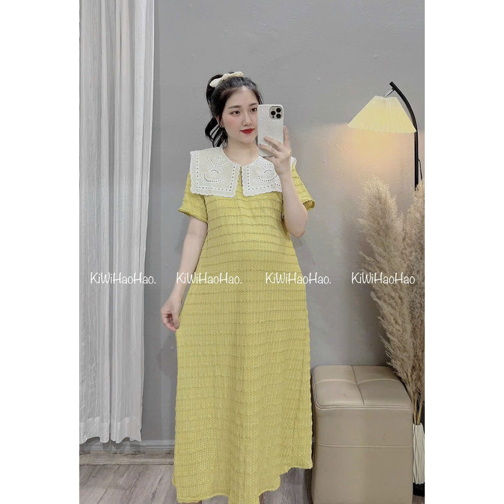 VÁY BẦU CỘC TAY REN DÁNG XUÔNG DÀI CỔ VUÔNG 2 lớp-3 màu