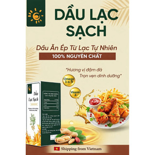 (500ml) Dầu ăn ép từ lạc(đậu phộng) tự nhiên - Pure Peanut Oil-(纯花生油) Natural Healthy Peanut Cooking Oil