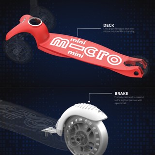 [Thuỵ Sĩ] Xe scooter Micro Mini Glow LED Plus - Bánh đèn và bàn để chân phát sáng - Bảo hành 2 năm