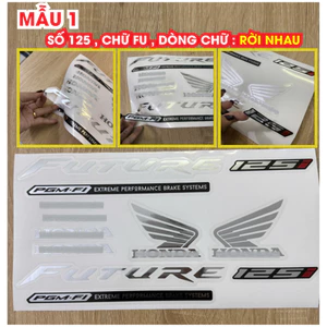 TEM CHỮ CROM. FUTURE 125i. Trang trí dán xe máy. [TEM LỘT TÁCH NỀN]