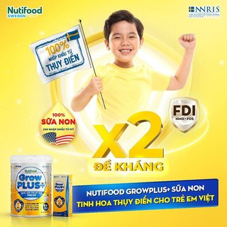 Sữa GrowPLUS+ Vàng Sữa Bột Phát Triển Chiều Cao Tăng Đề Kháng Cho Bé Lon 800g
