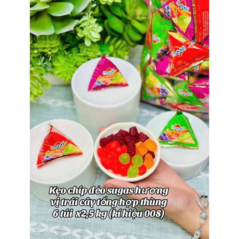 Kẹo Dẻo Chip Chip Sugas Hương Trái Cây Siêu Ngon Gói 1kg