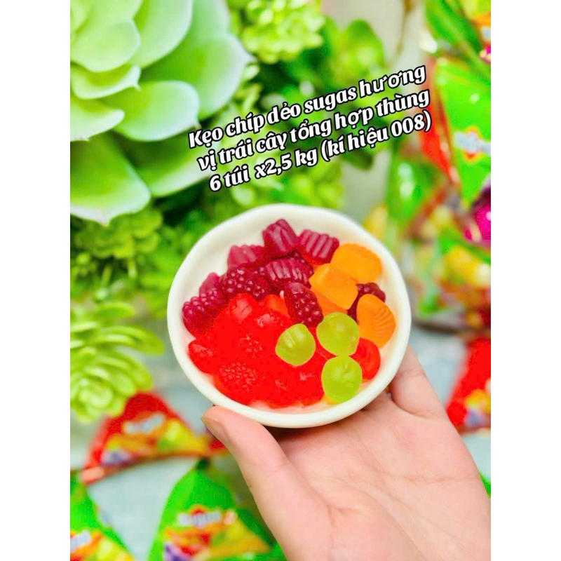 Kẹo Dẻo Chip Chip Sugas Hương Trái Cây Siêu Ngon Gói 1kg