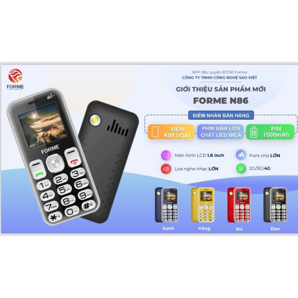 Điện Thoại Forme N86 – Phím To Dễ Dùng | Pin Trâu | Loa To | BH 12 ...