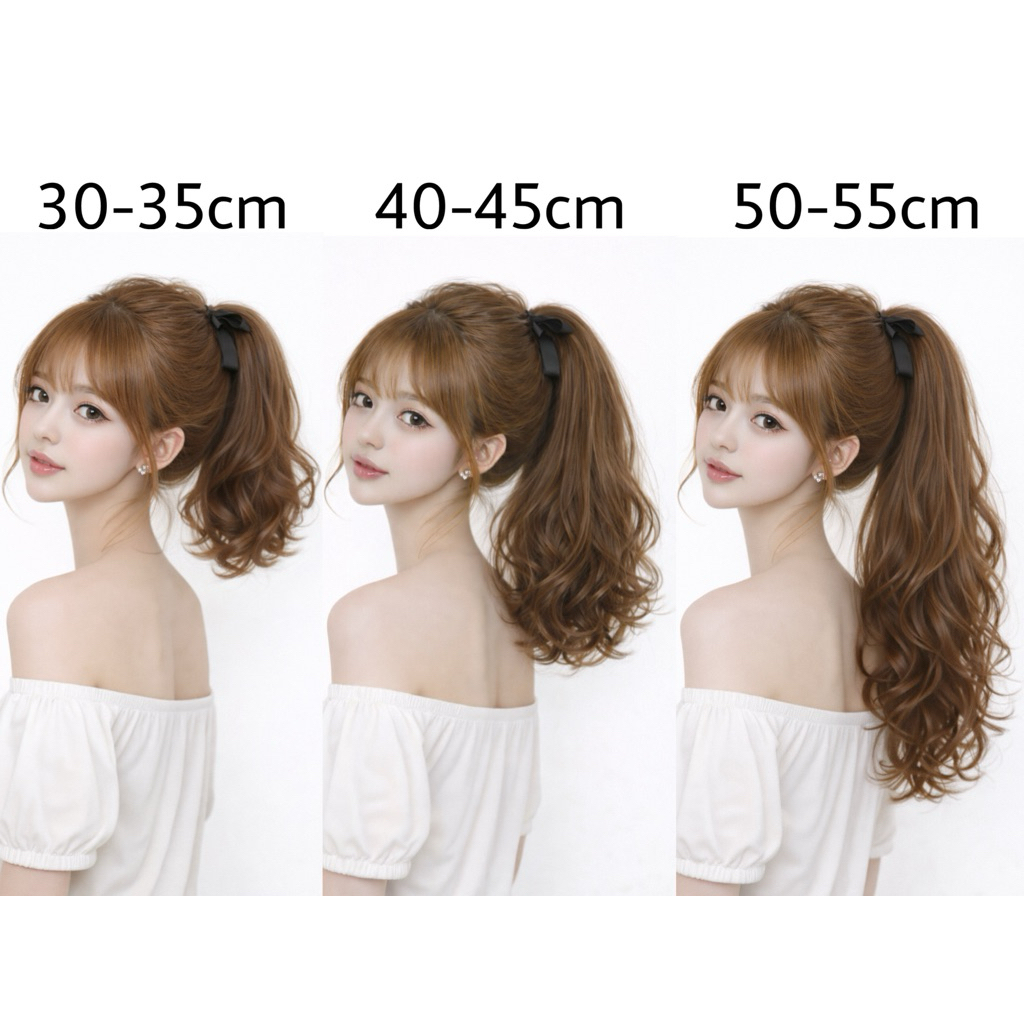 Cột Tóc Giả Xoăn Đuôi Dài Cao Cấp – Tóc Buộc Phồng Tự Nhiên Như Tóc Thật
