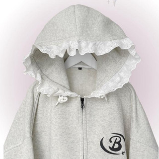 Trendy- Áo Khoác Hoodie Zip Nỉ Bông Phối Ren Mew Mew Độc Đáo,Xịn, Form Rộng Unisex, Thời Trang 2025