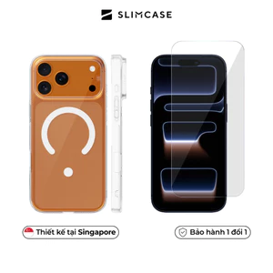 Combo Ốp lưng & Kính cường lực iPhone 17 Series SLIMCASE - Siêu mỏng, Không ố, Chống nhìn trộm, Kèm khung dán