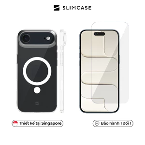 Combo Ốp lưng & Kính cường lực iPhone Air SLIMCASE - Siêu mỏng, Không ố, Trong suốt không viền, Kèm khung dán