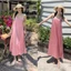 Váy đầm lụa dài hai dây LOKOSA Váy đầm lụa dáng dài suông trẻ trung, Váy đầm 2 dây đi biển VD006
